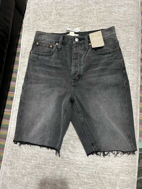 Madewell Black Cut-Off Denim Shorts